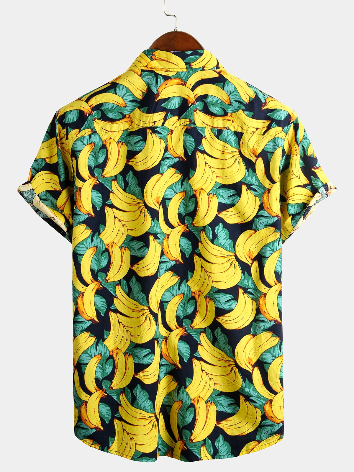 Men's Button-Up Tropical Aloha Hawaiian Shirt in Banana Cotton