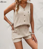 R. Lauren Button Tank Top & Shorts Set
