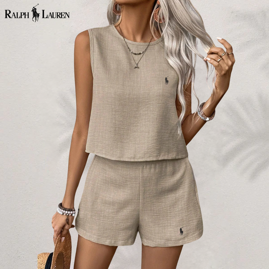 [Buy 1 Get 2] Linen Serenity Complete Set with Two Pieces by R. Ꮮаᴜгеn + Free R. Ꮮаᴜгеn Sun Hat