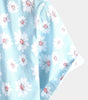 Hawaiian Floral Short-Sleeve Cotton Shirt with Daisy Print for Men