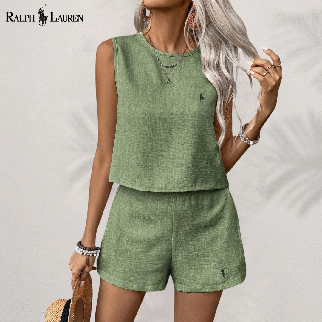 [Buy 1 Get 2] Linen Serenity Complete Set with Two Pieces by R. Ꮮаᴜгеn + Free R. Ꮮаᴜгеn Sun Hat