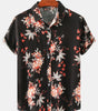Casual Short Sleeve Retro 70s Floral Shirt for Men