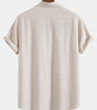 Linen Rayon Blend Button Up Shirt & Straight Leg Linen Pants