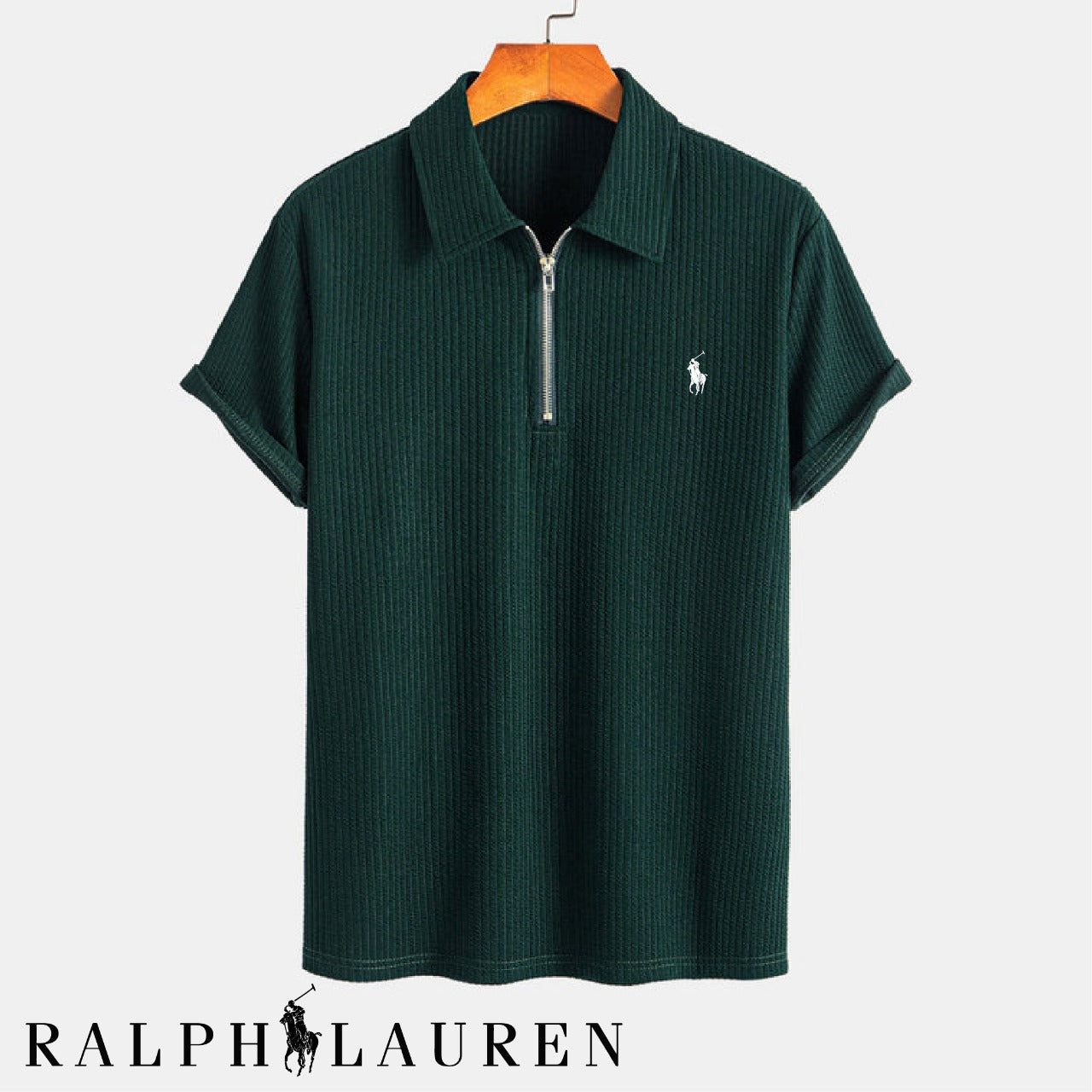 Premium Men’s Cable-Knit Polo Shirt