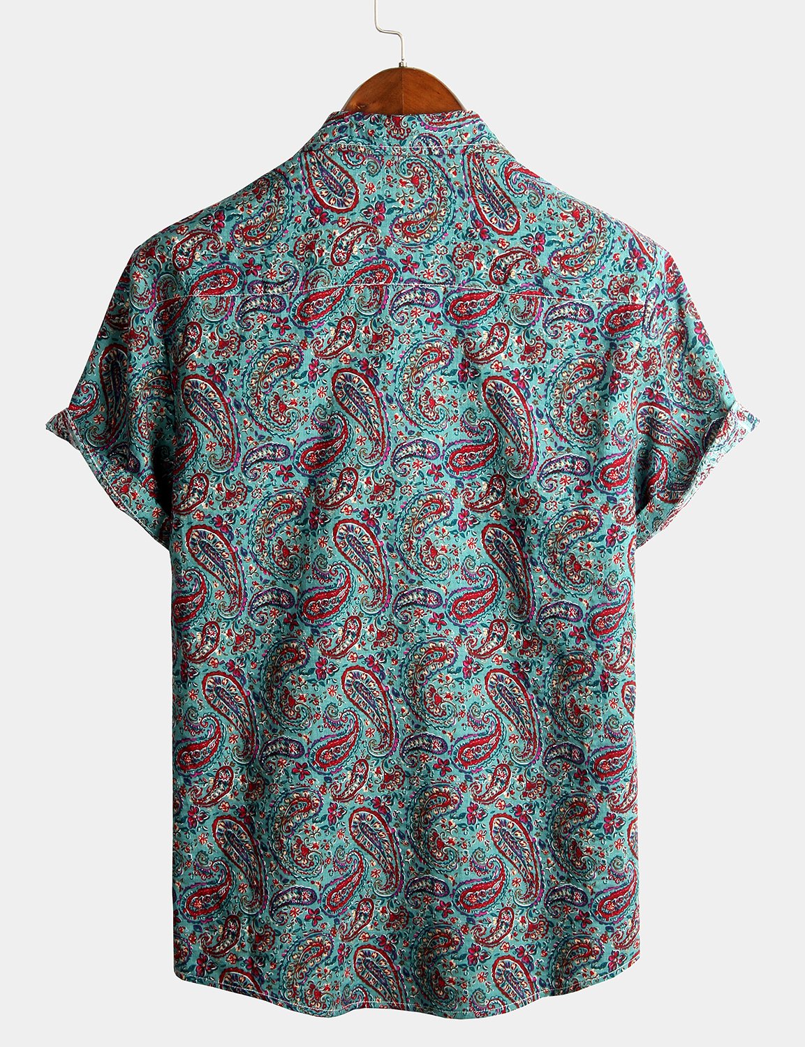 Vintage 70s Cotton Paisley Shirt for Men