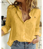 R. Linen Blouse with Button Placket
