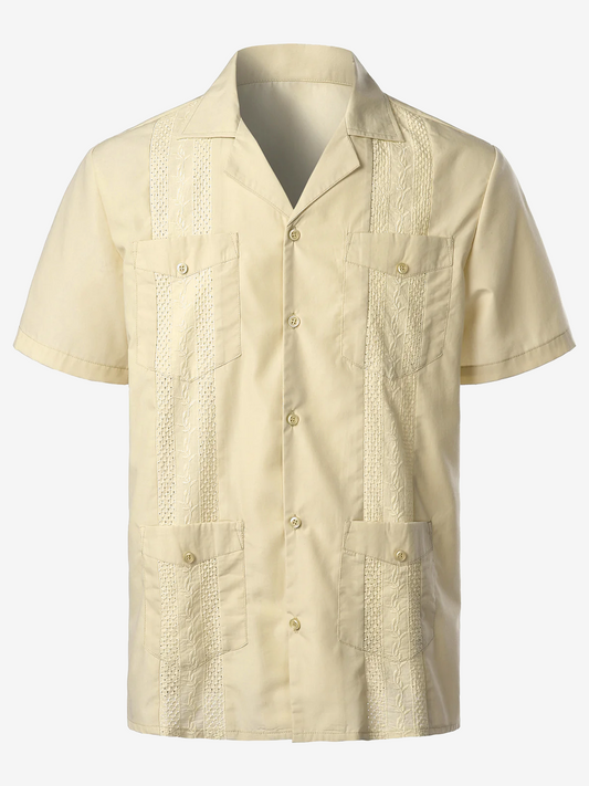 Plain cotton jacquard weave shirt