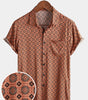 Vintage Short-Sleeved Button-Up Shirt for Men