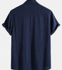 Linen Rayon Blend Button Up Shirt