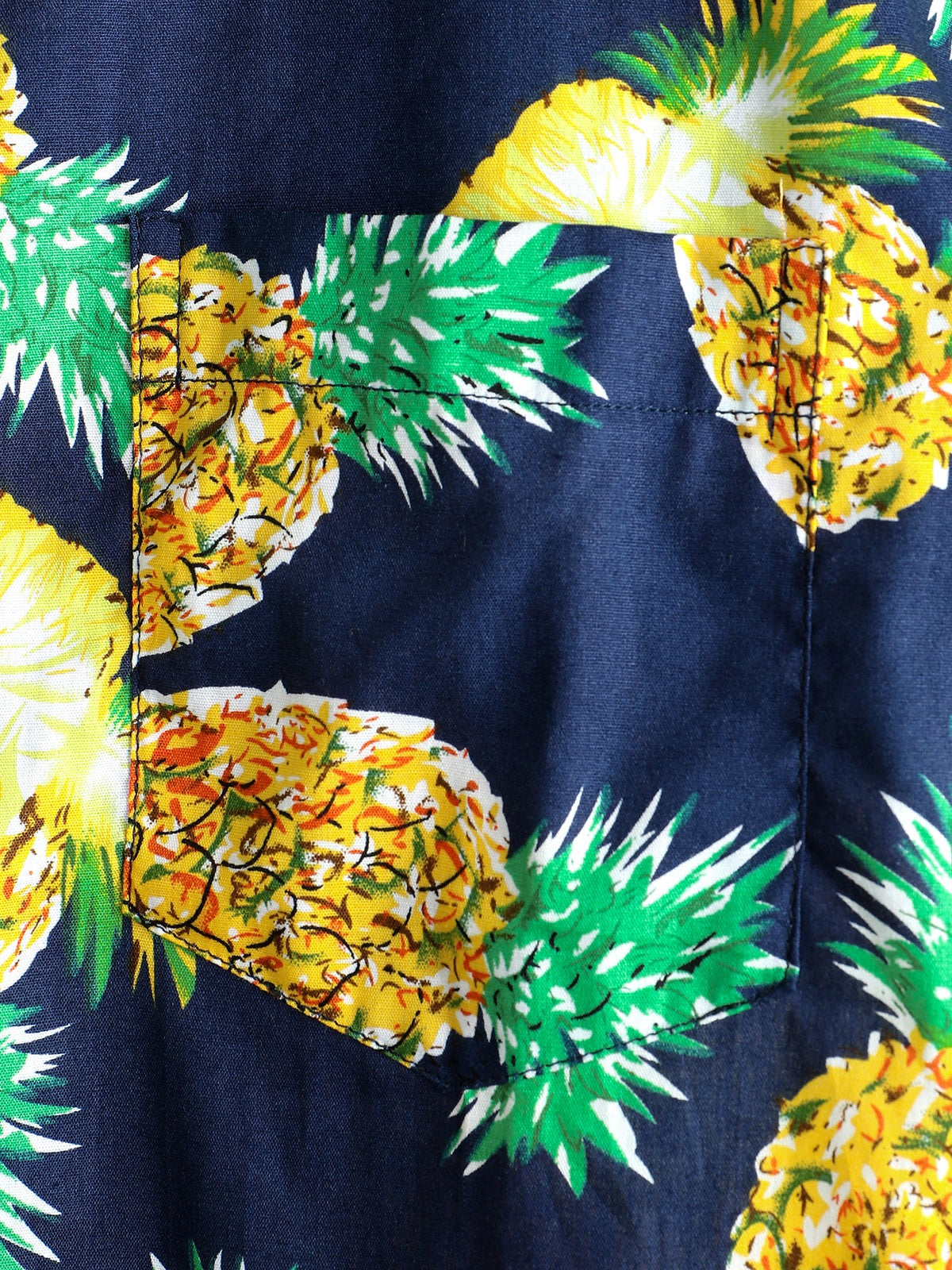 Short-Sleeved Pineapple Cotton Shirts for Men