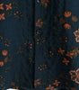 Navy Blue Short-Sleeved Button-Up Cotton Shirt with Summer Flowers for Men