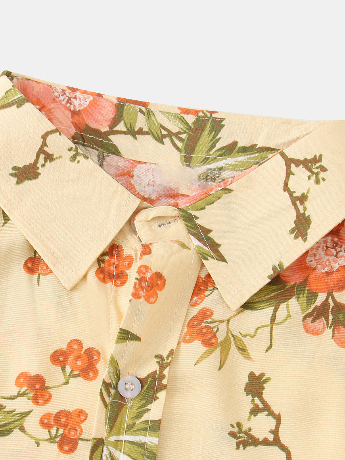 Casual Short Sleeve Retro 70s Floral Shirt for Men