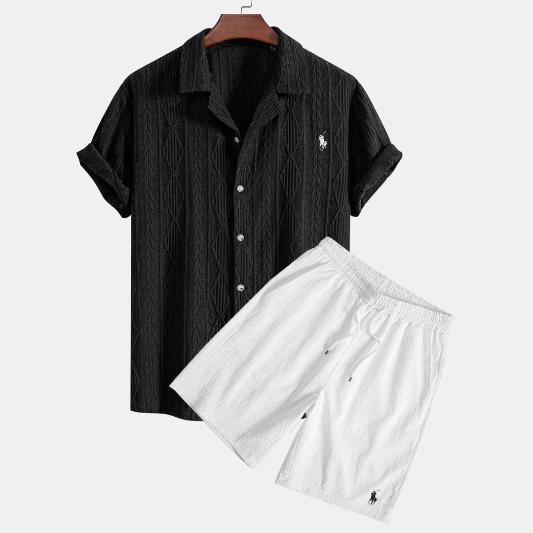 Ralph Lauren™ Jacquard Cuban Shirt & Textured Shorts