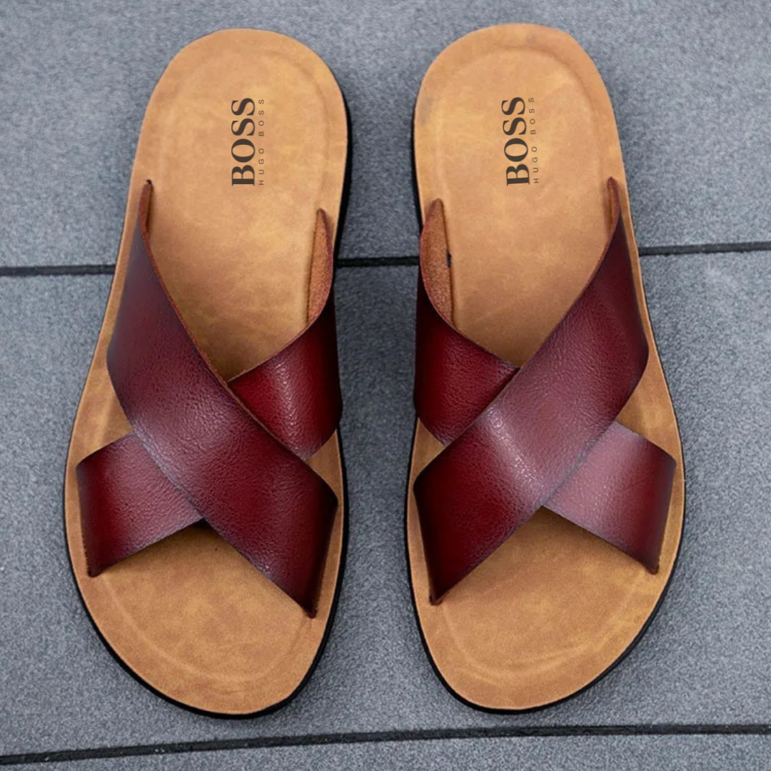 BS™ LuxeStride - Leather Comfort Slides