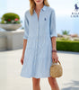 Casual Elegance Striped Shirt Dress – R&L™ Summer Collection