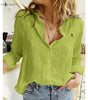 R. Linen Blouse with Button Placket