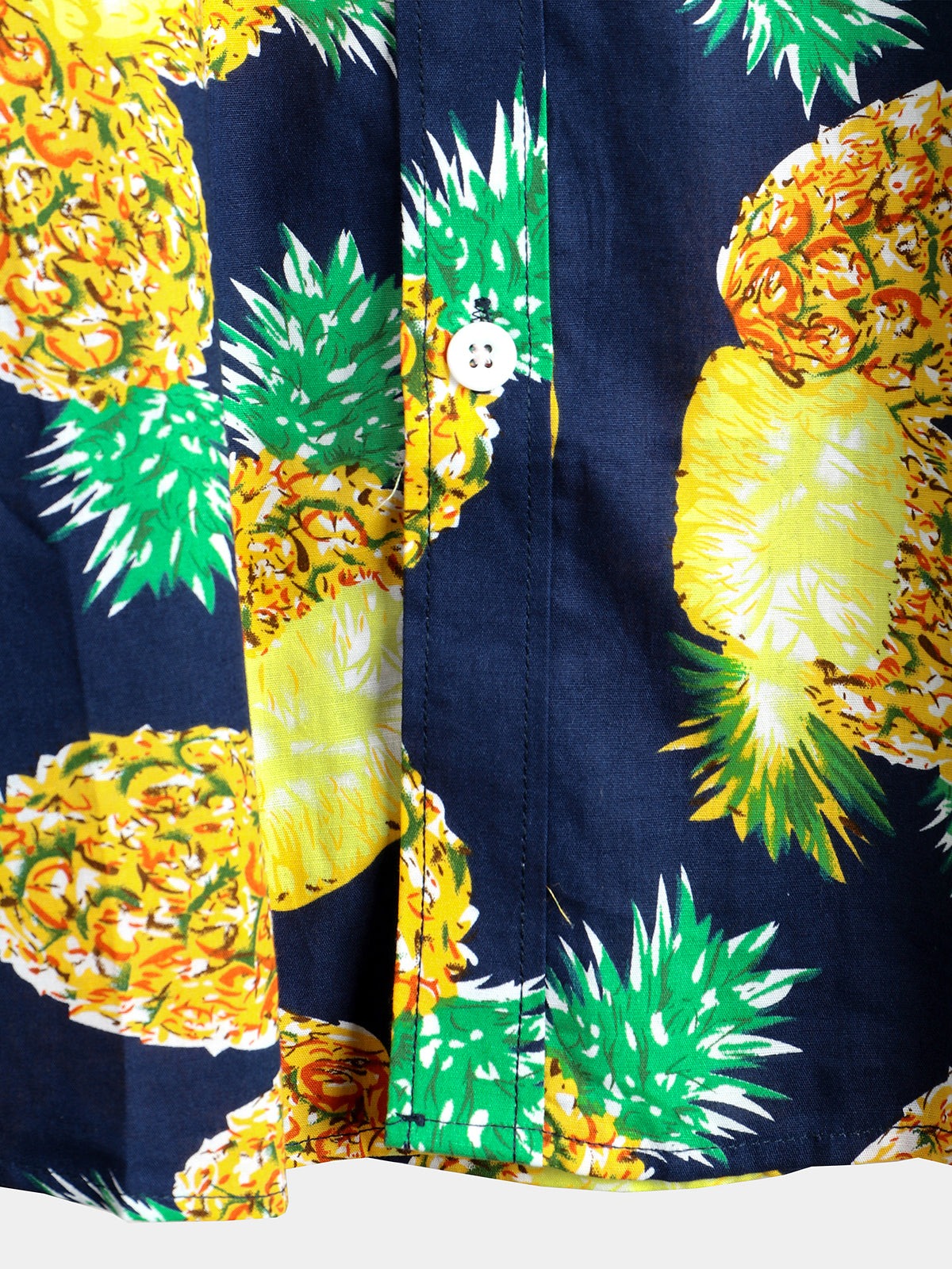 Short-Sleeved Pineapple Cotton Shirts for Men