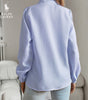 R. Lauren Blouse with Ruffles – Soft Structure & Classic Button Placket