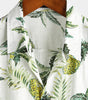 Men's Short Sleeve Hawaiian Print Cotton Shirt with Pineapple and Tropical Fruits