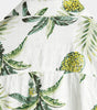 Men's Short Sleeve Hawaiian Print Cotton Shirt with Pineapple and Tropical Fruits
