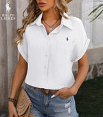 R. Lauren Short Sleeve Shirt with Chest Pocket – Airy Cut