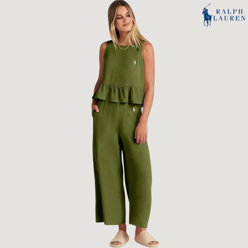 R. Ꮮаᴜгеn Ruffle Strap Two-Piece Set + Free Sun Hat – Buy 1, Get 2