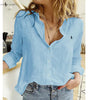 R. Linen Blouse with Button Placket