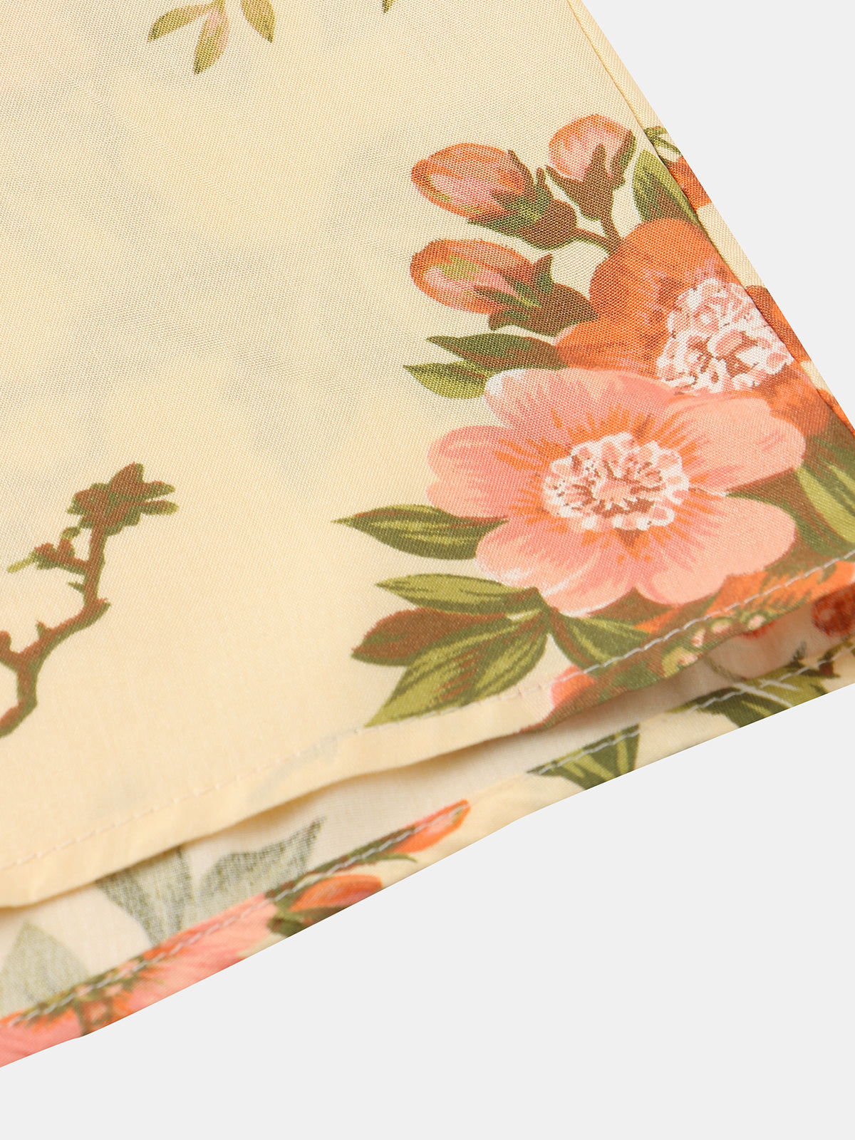 Casual Short Sleeve Retro 70s Floral Shirt for Men