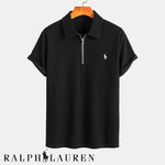 Premium Men’s Cable-Knit Polo Shirt