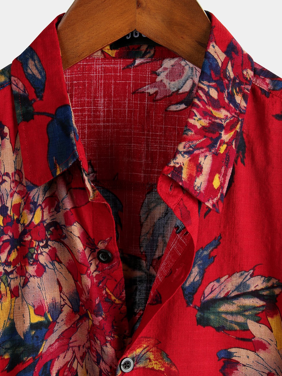 Men's Pure Cotton Hawaiian Style Holiday Print Shirt