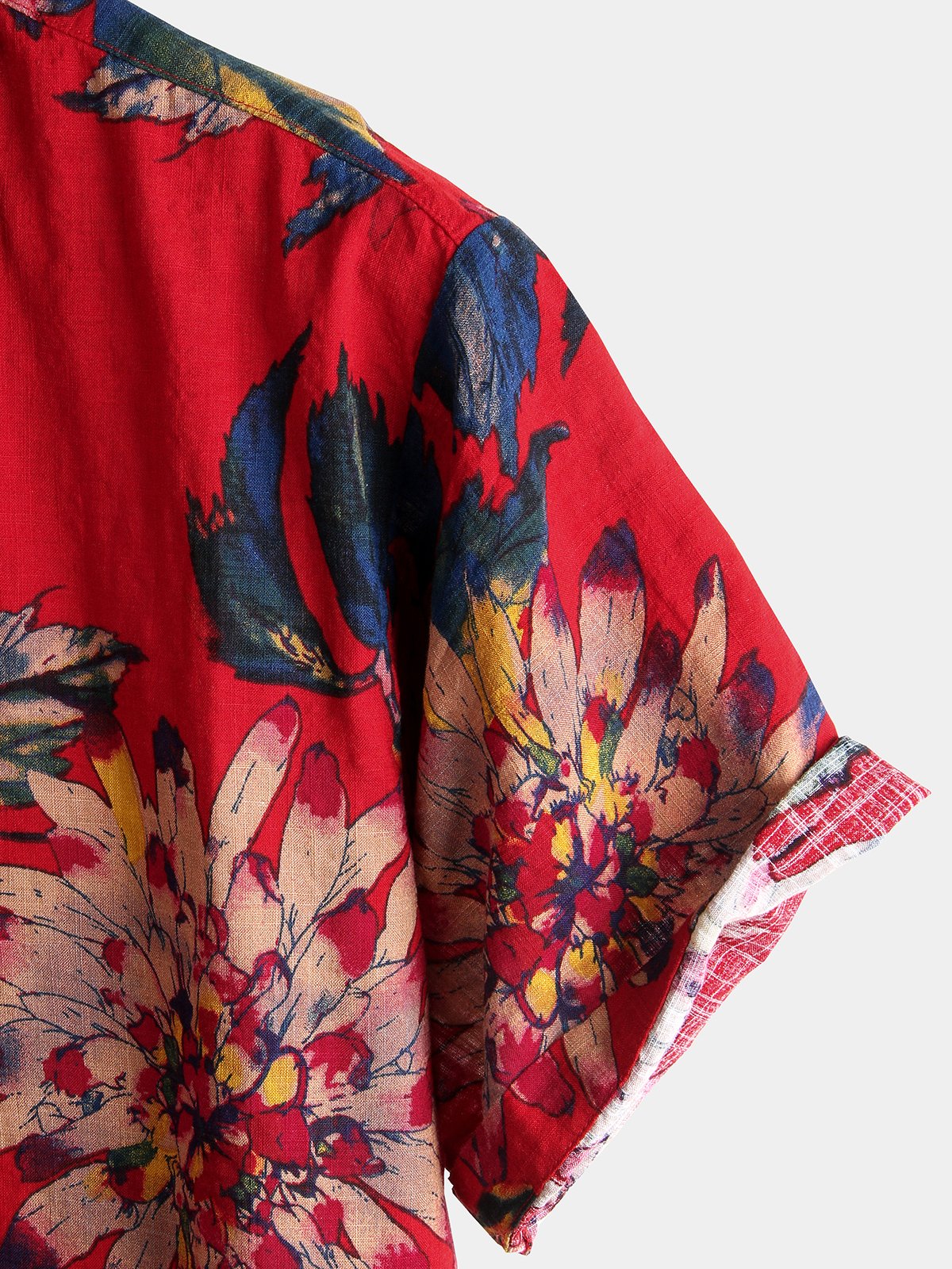 Men's Pure Cotton Hawaiian Style Holiday Print Shirt