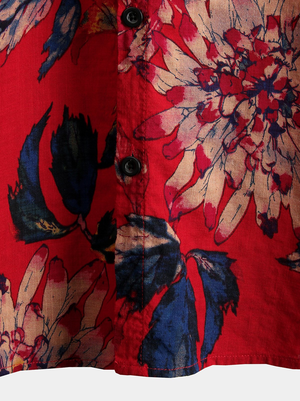 Men's Pure Cotton Hawaiian Style Holiday Print Shirt