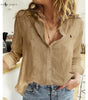 R. Linen Blouse with Button Placket