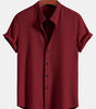 Muscle Fit Ribbed Stand Collar Shirt