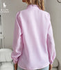 R. Lauren Blouse with Ruffles – Soft Structure & Classic Button Placket