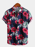 Men's Pure Cotton Hawaiian Print Holiday Shirt