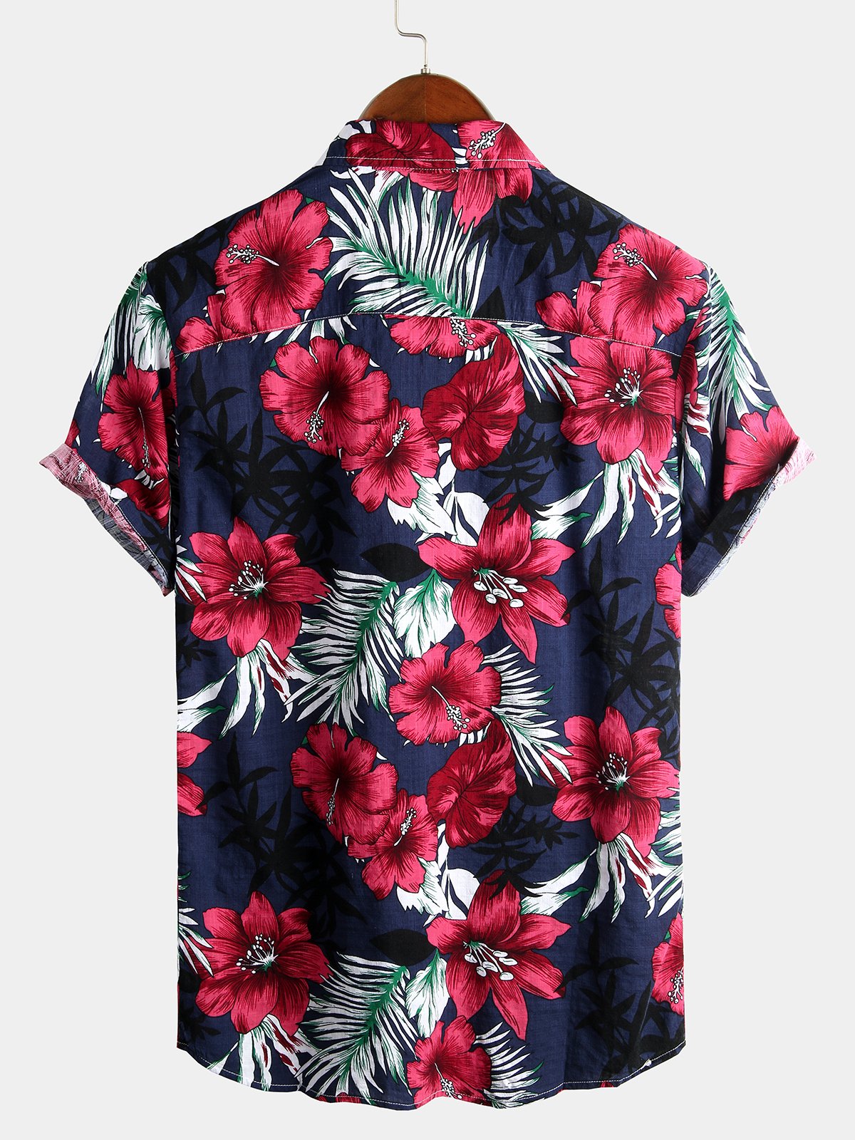 Men's Pure Cotton Hawaiian Print Holiday Shirt