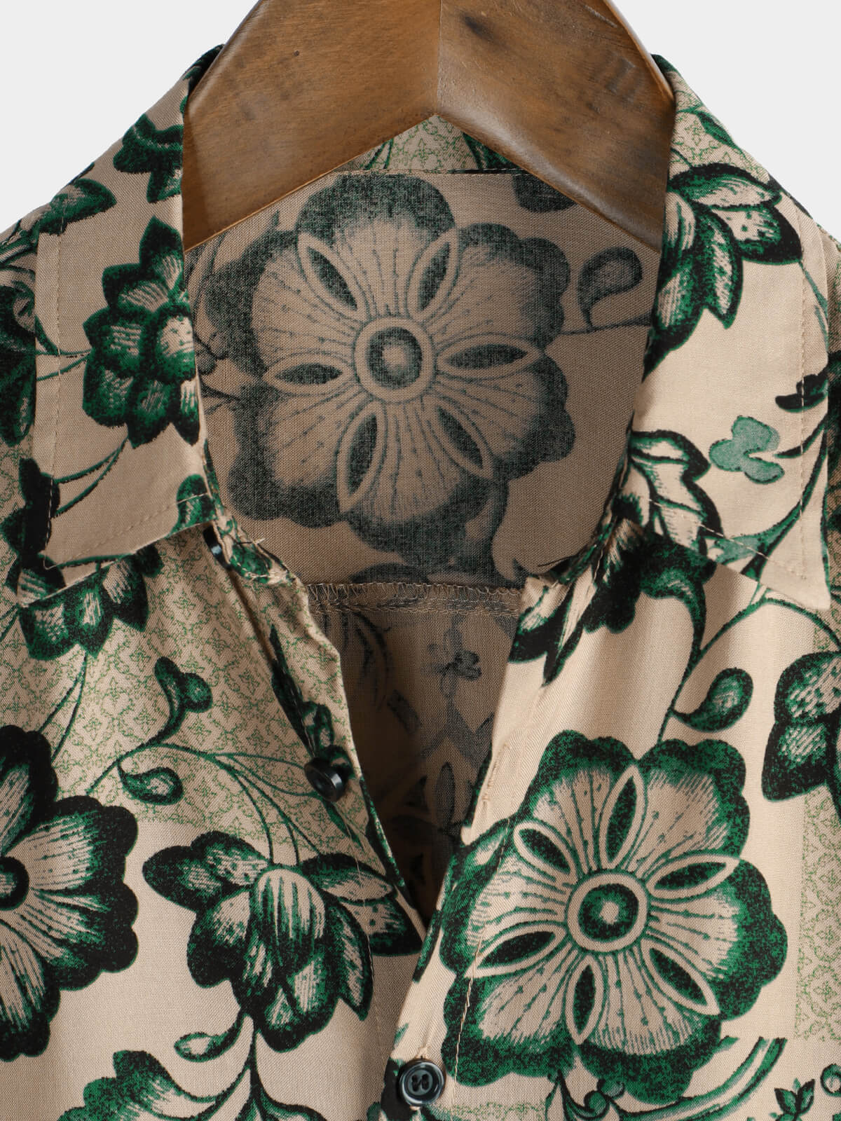 Men's Short Sleeve Hawaiian Shirt with Floral Print, Vintage Style, Breathable Holiday Style