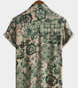 Men's Short Sleeve Hawaiian Shirt with Floral Print, Vintage Style, Breathable Holiday Style