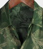 Short-sleeved Hawaiian shirt with breathable buttons for men in vintage green
