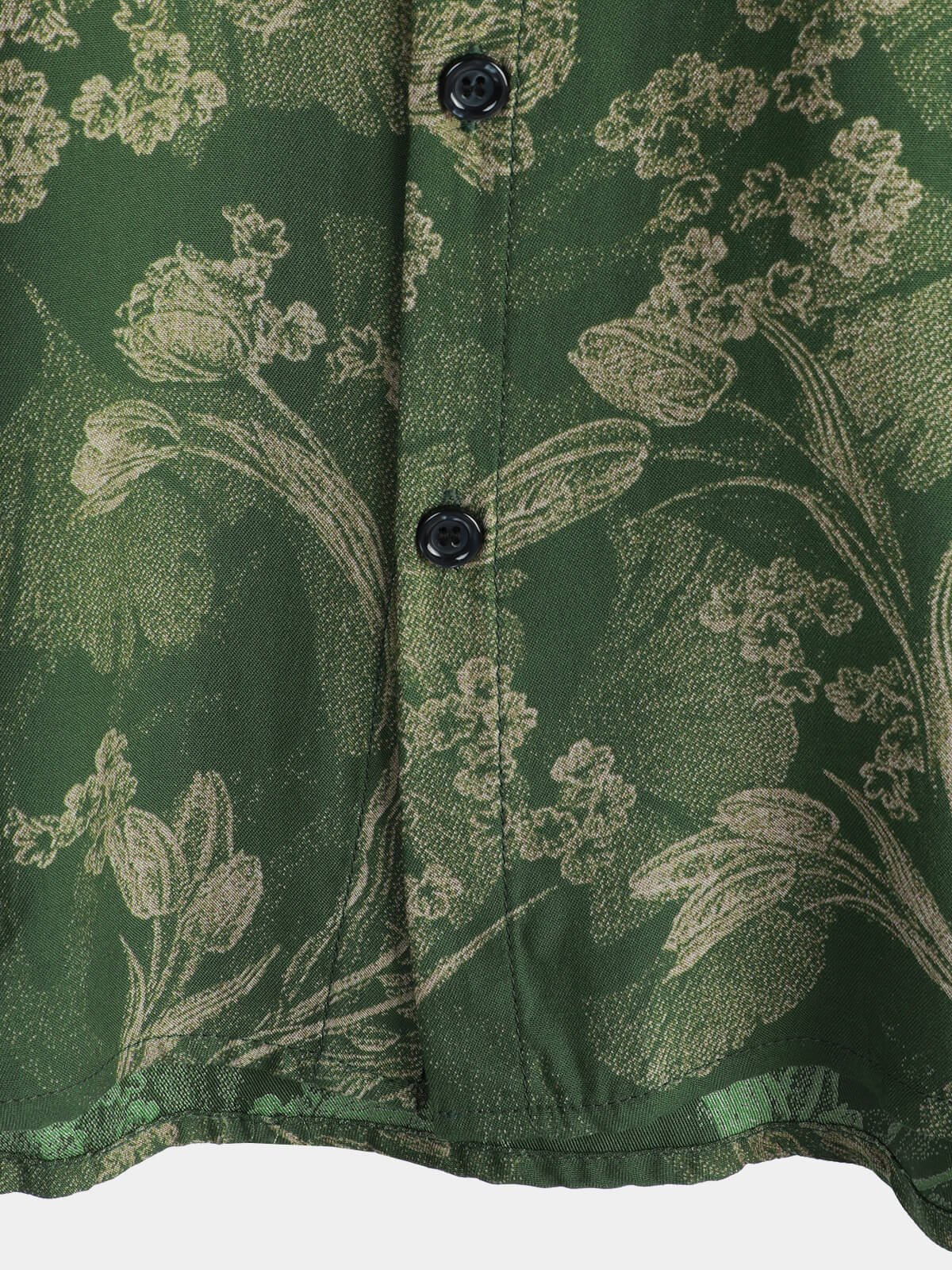 Short-sleeved Hawaiian shirt with breathable buttons for men in vintage green