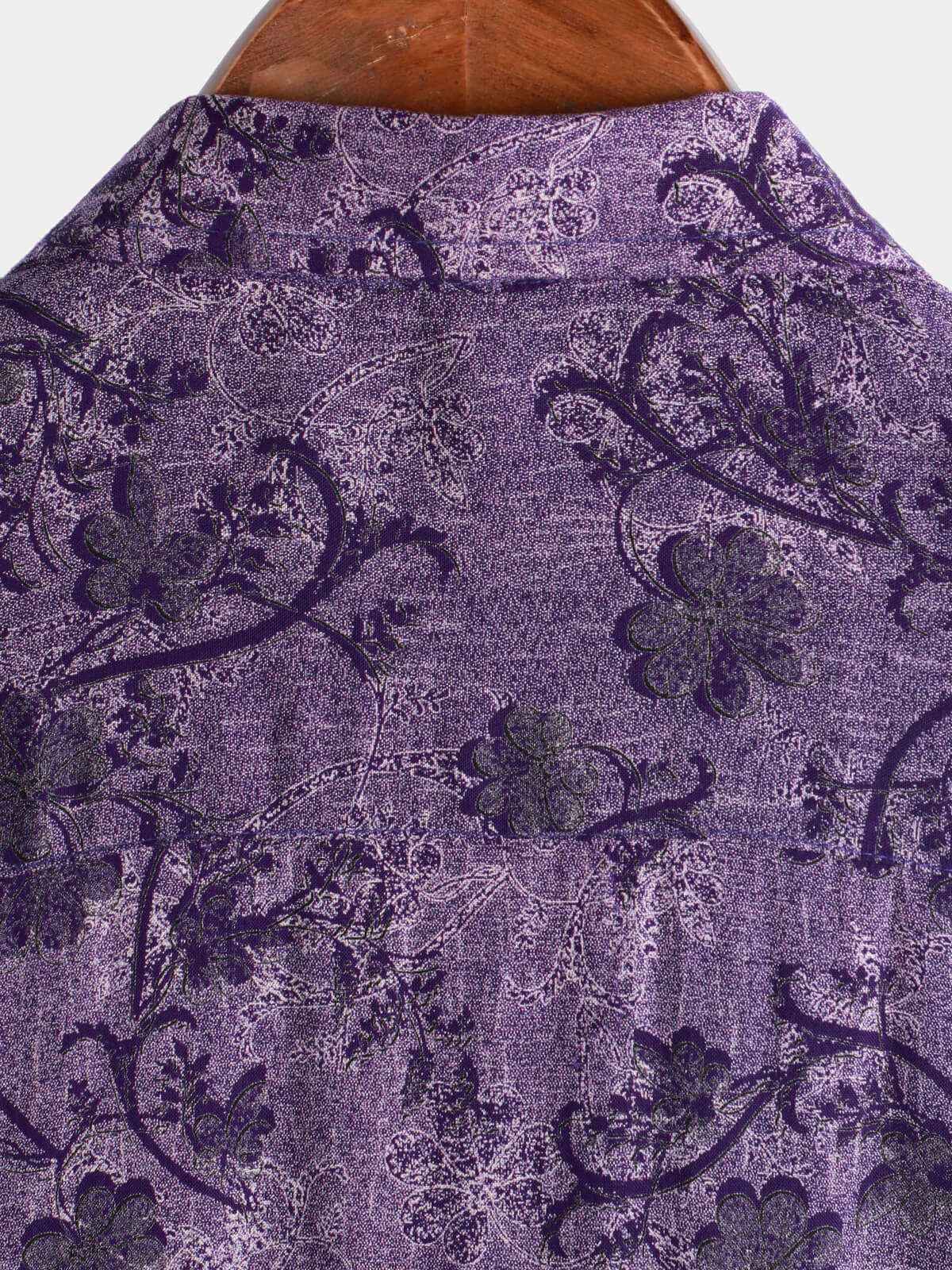 Men's Short Sleeve Hawaiian Shirt with Breathable Buttons in Vintage Purple