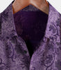 Men's Short Sleeve Hawaiian Shirt with Breathable Buttons in Vintage Purple