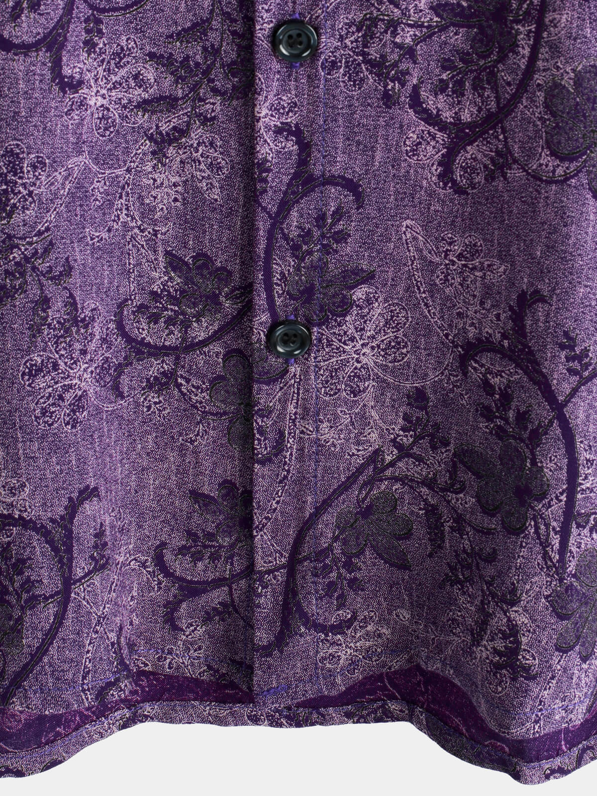 Men's Short Sleeve Hawaiian Shirt with Breathable Buttons in Vintage Purple