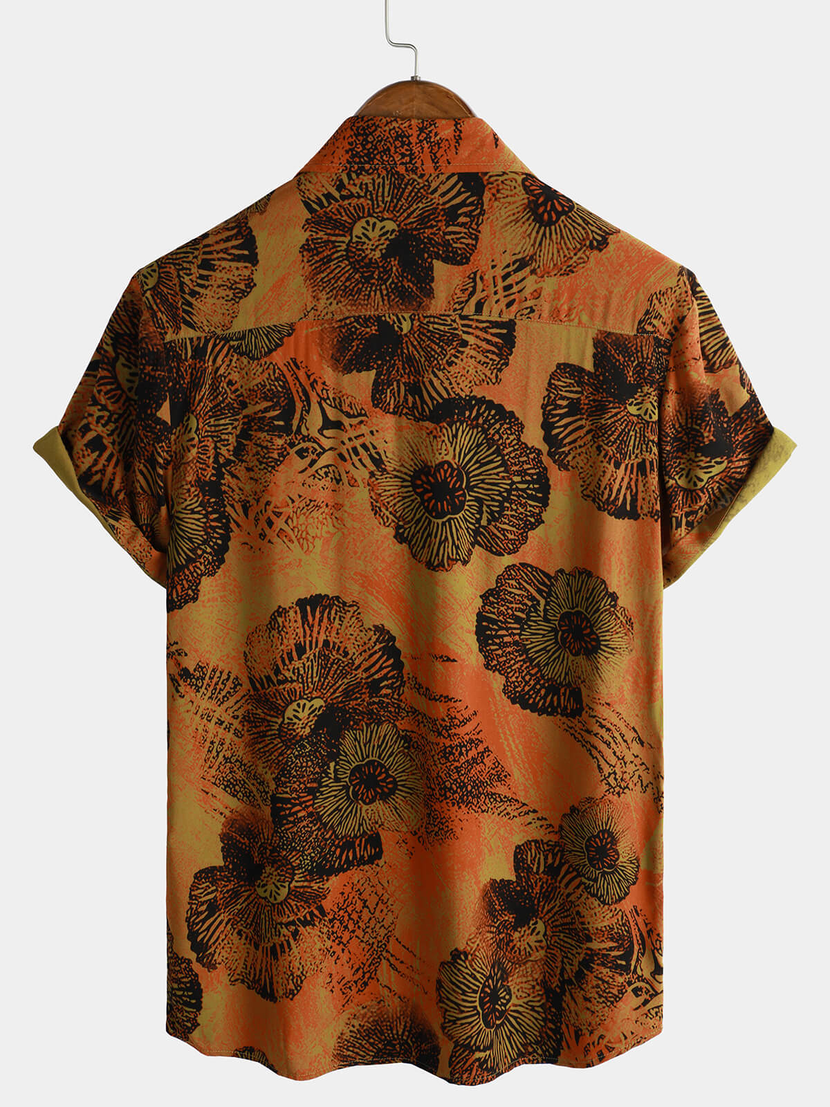 Men's Short Sleeve Retro Floral Print Hawaiian Shirt