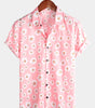 Hawaiian Floral Short-Sleeve Cotton Shirt with Daisy Print for Men