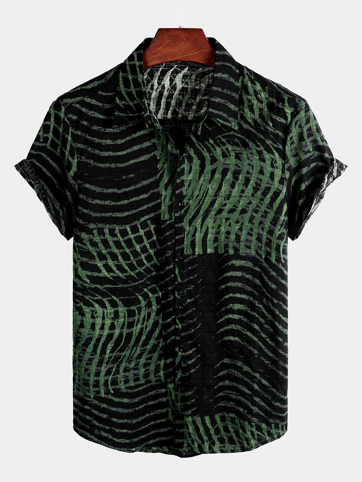Striped Printed Short Sleeve Shirt for Men