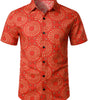 70s Vintage Disco Button-Up Short Sleeve Summer Shirt for Men