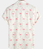 Casual Short Sleeve Cotton Flamingo Print Shirt for Men