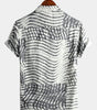 Men's Short Sleeve Striped Printed Shirt